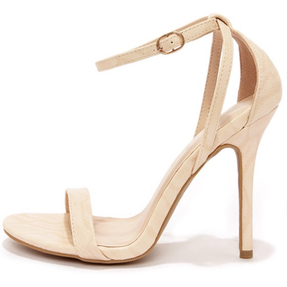 Snakeskin Ankle Strap Heels